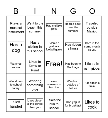 MINGO BINGO Card
