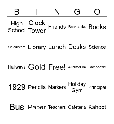 Broughton Bingo Card