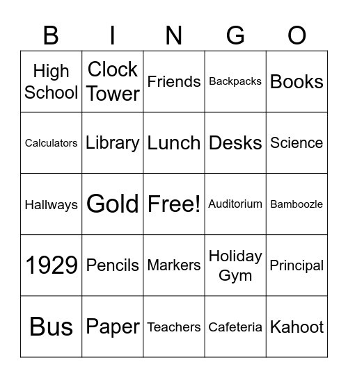 Broughton Bingo Card