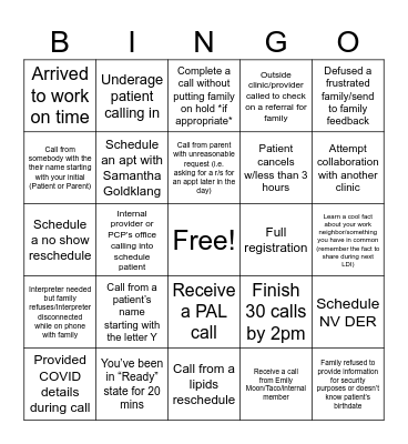 team teal wizards bingoooooo IB Crew Bingo Card