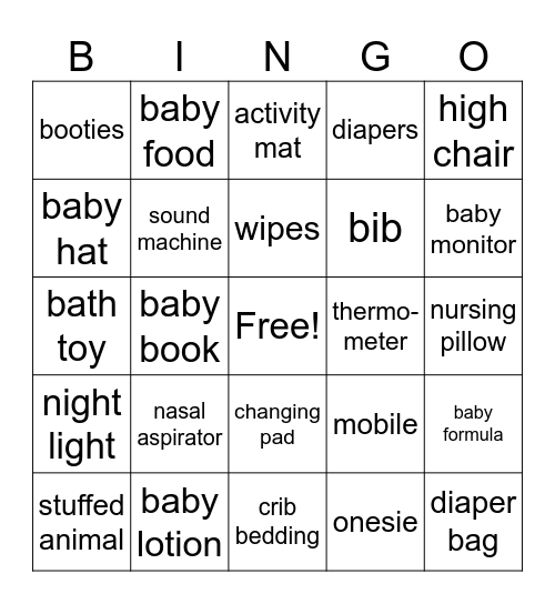 It's A Girl! Bingo Card