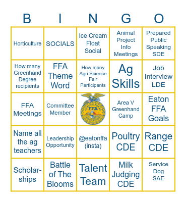 What is FFA Bingo! Bingo Card