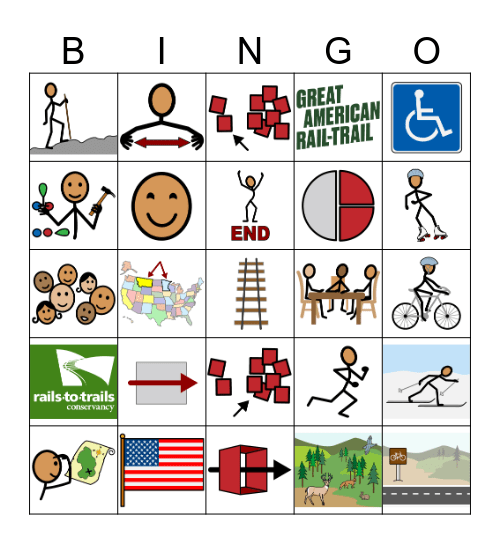 Great American Rail-Trail Bingo Card