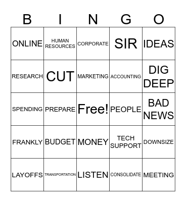 BUSINESS  Bingo Card