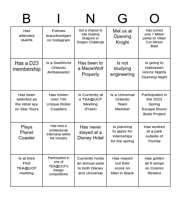 Find Someone Who... Bingo Card