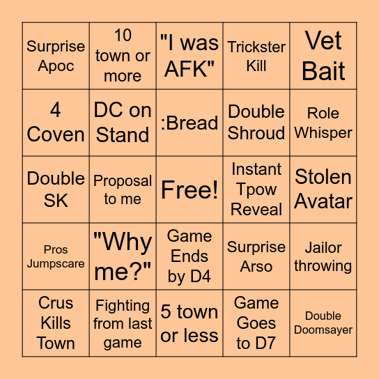 TOS2 Bingo Card