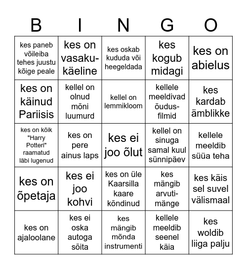 LEIA KEEGI, ... Bingo Card