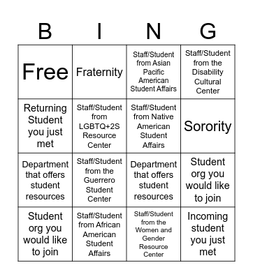 Finding Community Bingo Card