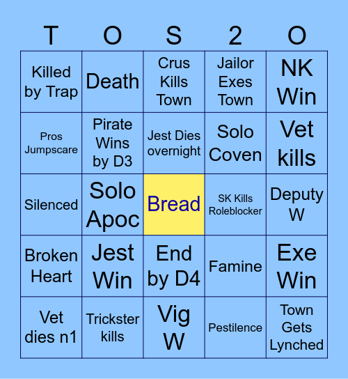 TOS 2 BINGO Card