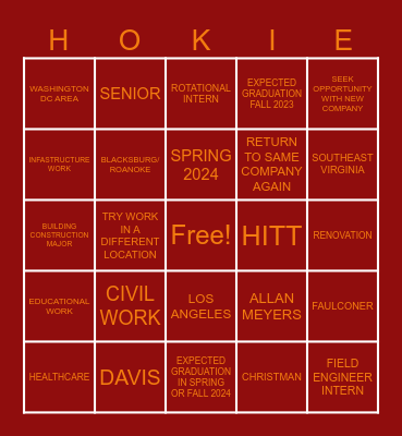 Back to School Construction Bingo Card