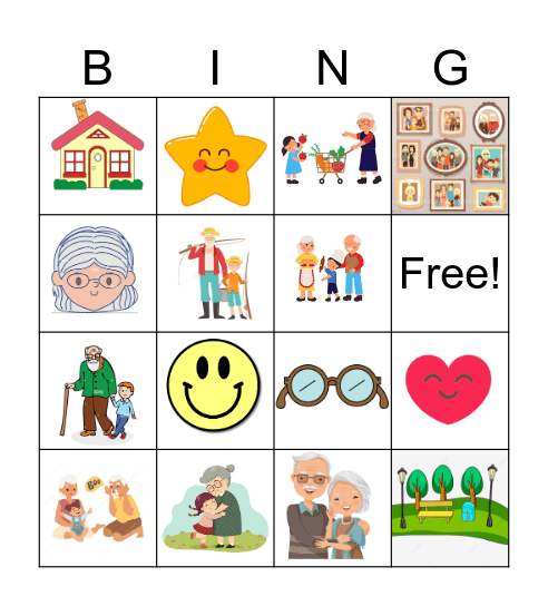 grandparents day Bingo Card