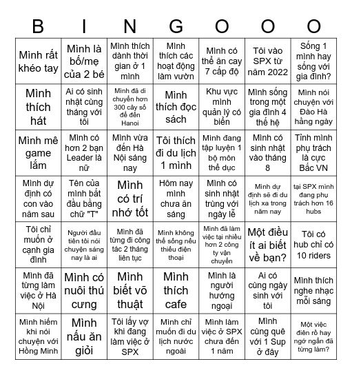 CÙNG HIỂU NHAU HƠN Bingo Card