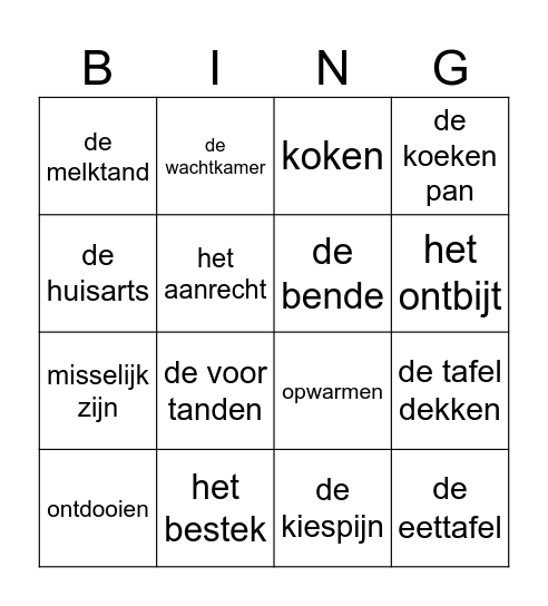 WS gr 4 thema 2 Bingo Card