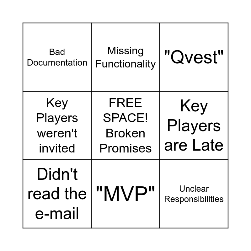 Journey Bingo! Bingo Card