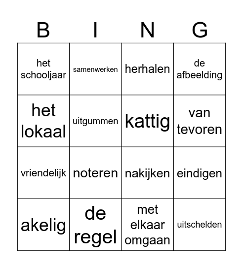 WS gr 4 thema 3 Bingo Card