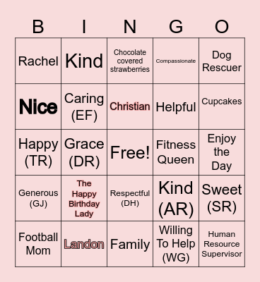 Happy Birthday Morgan Bingo Card