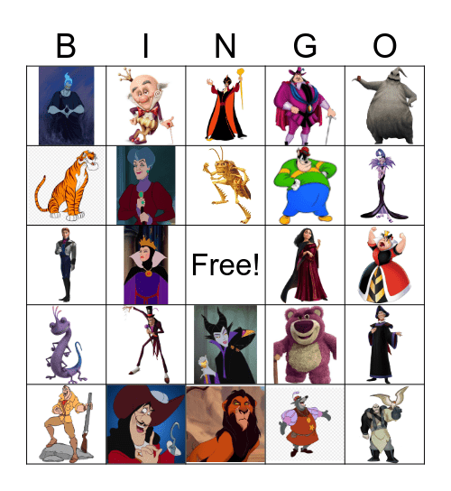 Villian Bingo Card