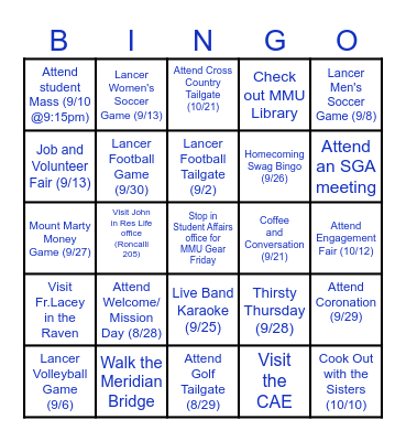 Lancer Bingo Card