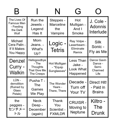 Spotify Wrapped :) Bingo Card