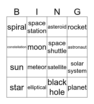 Stars  Bingo Card