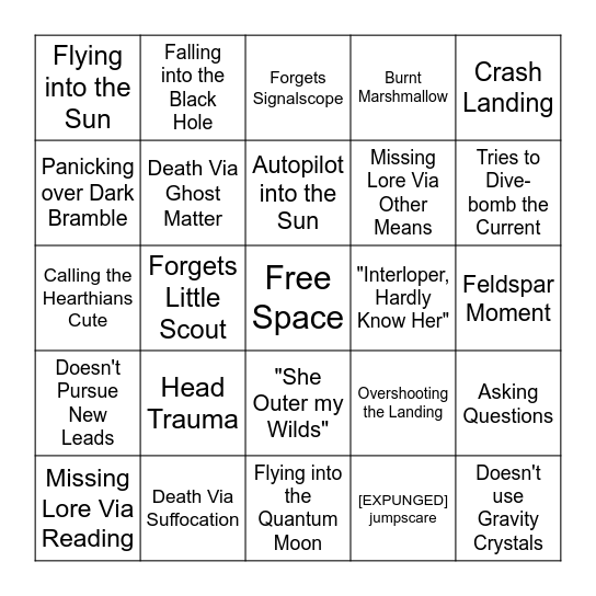 Blazing Those Wilds Bingo Card