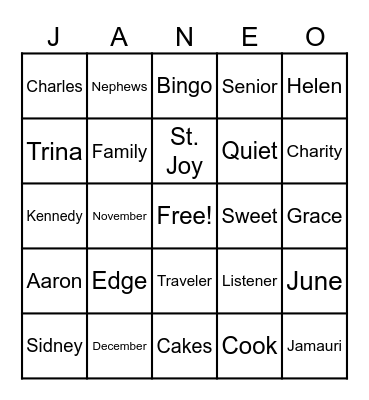 Birthday Blast Bingo Card