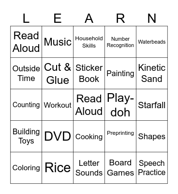 PRISCILLA SCHOOL Bingo Card