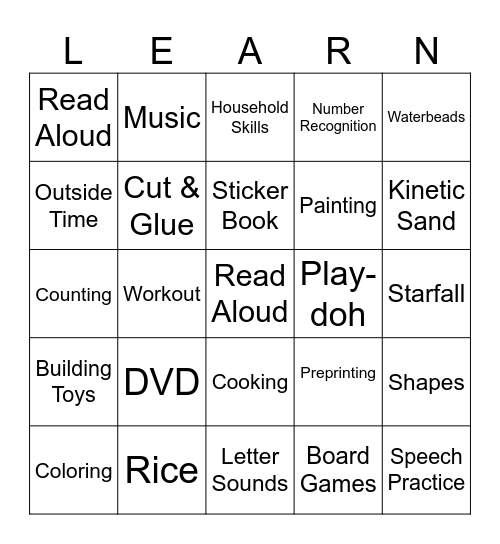 PRISCILLA SCHOOL Bingo Card