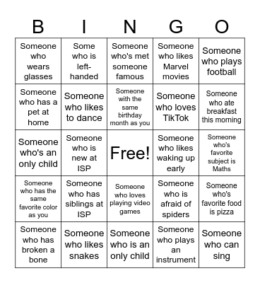 Human Bingo Card