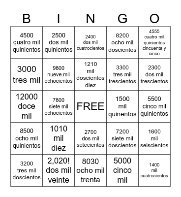 BINGO Card