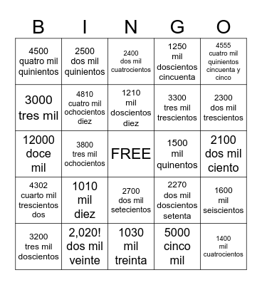 BINGO Card