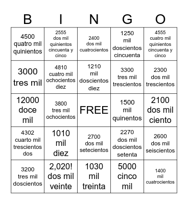 BINGO Card