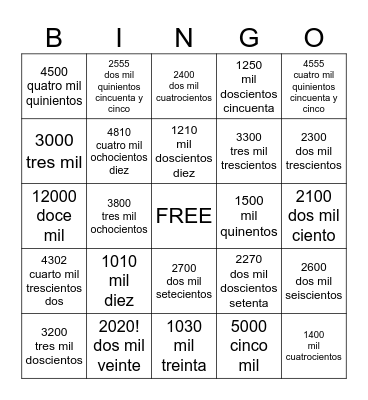 BINGO Card