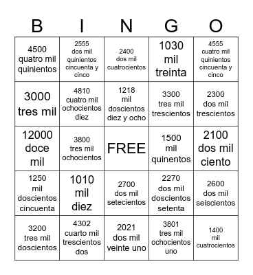 BINGO Card