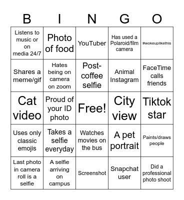 Visual Culture Bingo Card