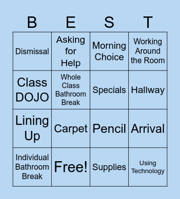 Back to School Bingo! Bingo Card