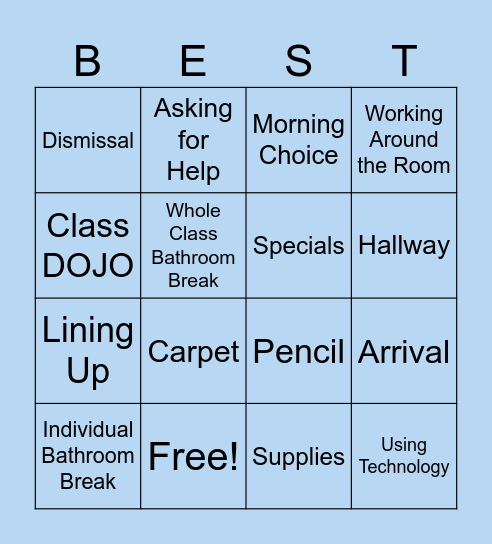 Back to School Bingo! Bingo Card