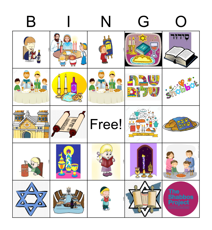 Shabbat Bingo Card