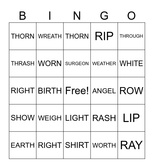 Bingo Card