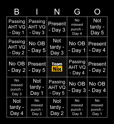 Team Nikka - Bingo Loco Bingo Card