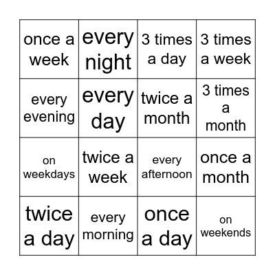 Round 2 Bingo Card