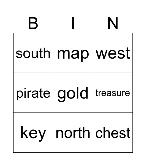 Pirates Bingo Card