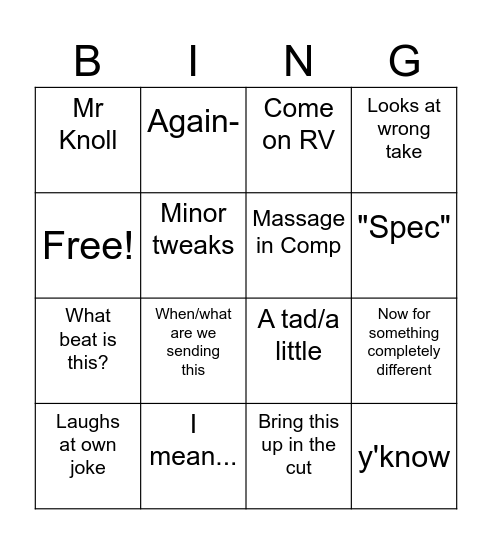 Dailies Bingo Card