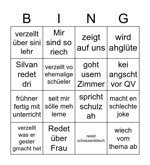 Hofmann Bingo Card
