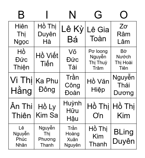 PNV Bingo Card