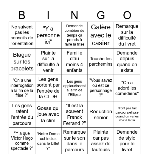 Bingo de la CDLH Bingo Card