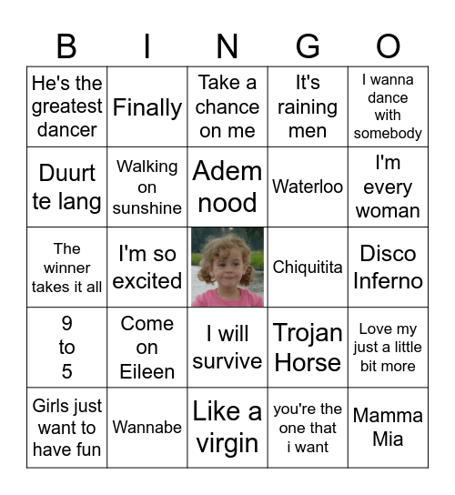 Krista 21 diner Bingo Card