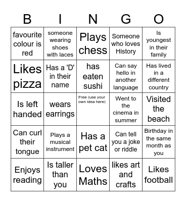 Find someone who... Bingo Card