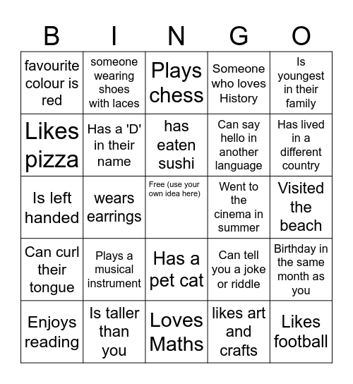 Find someone who... Bingo Card