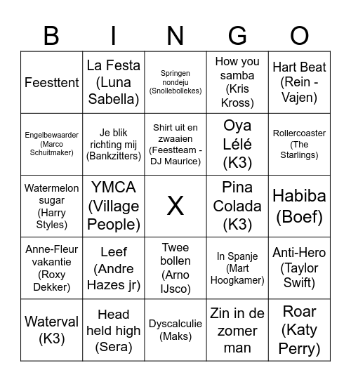 * Feest Lara 13 jaar * Bingo Card